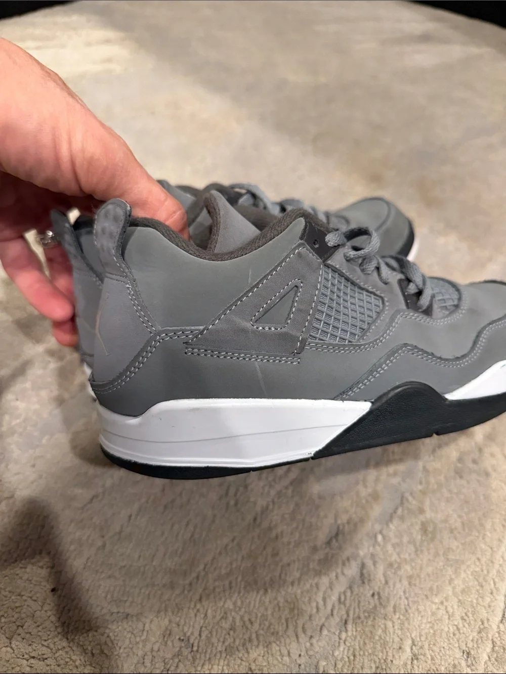 Air Jordan 4 Cool Grey‎ Retro Size 3y GS Sneakers 2019 408452-007 in GUC
